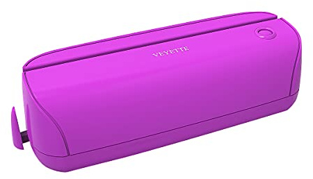 VEYETTE Elektrischer Papierstanzer mit 3 Löchern, mit Adapter für Büro, Schule, Studio, 20 Blatt Kapazität, AC oder Batterie, Violett
