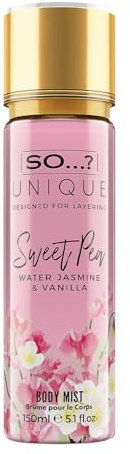 So…? Unique Womens Vegan Sweet Pea Body Mist Fragrance Spray 150ml