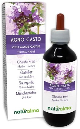 Gattilier (Vitex agnus-castus) fruits Teinture Mère sans alcool Naturalma - Extrait liquide gouttes 200 ml - Complément alimentaire - Végétalien ou végan