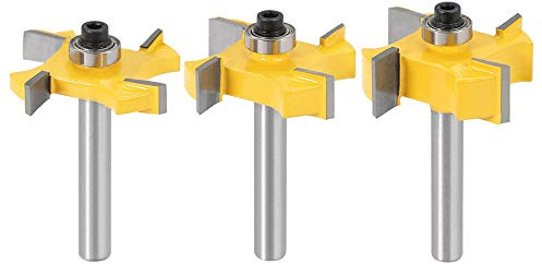 Bestgle 3 Piezas Bits de Enrutador de Ranura y Ranura, Corte de la Losa Aplanado de la Placa Cepilladora Cepilladora Herramienta para Trabajar la Madera Fresa para Cortar Madera