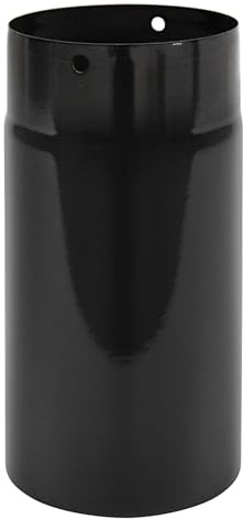 raik Tuyau d'échappement pour cheminée et poêle, fabriqué en UE, noir émaillé, diamètre 150 mm, longueur 250 mm, émail noir