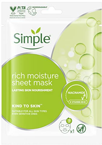 Simple Kind to Skin Rich Moisture Sheet Mask 1x 21 ml