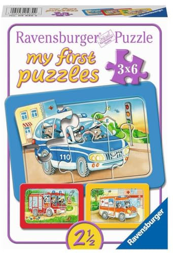 Ravensburger Kinderpuzzle - 05630 Tiere im Einsatz - 3x6 Teile Rahmenpuzzle für Kinder ab 2,5 Jahren