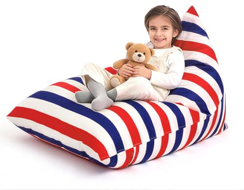 Nobildonna Sitzsack-Stuhlbezug für Kinder und Erwachsene, extra großer Sitzsack ohne Füllung, Plüschtierhalter und Organizer, Premium-Segeltuch, 250 l
