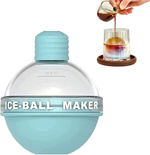 Summer New Creative Light Bulbs Ice Molds,Light Bulbs Ice Molds with Lids6 cm Large Ice Ball Lovely Ice Bulb MoldsReusable,Sphere Ice Mold for Whiskey and Cocktails (Blue)