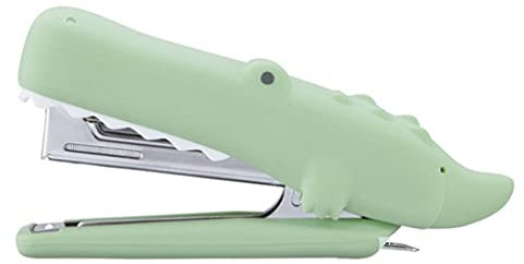 Stapler,Mini Stapler,Animal Silicone Stapler Desktop Cute Manual Staplers Stationery Office Supply Home School Accessories For Kids, (Color : Beaver) (Color : Shark) (Color : Crocodile)