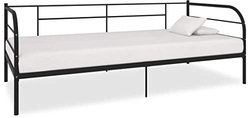 vidaXL Tagesbett-Rahmen Schwarz Metall 90×200 cm