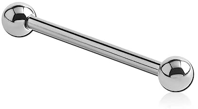 Inoki - Barra de titanio con bolas - Espesor 1.6 mm, Long. int. 32 mm, Bola 4 mm