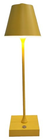 damastoreitalia Lampada led da tavolo touch con batteria ricaricabile usb con 3 tonalità di colore dimmerabile (Gialla)