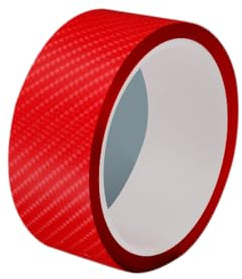 Film carbone autocollant de protection pour seuil de portière, protection des bords de coffre de voiture, rouge, 3 cm x 3 m