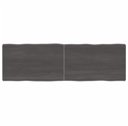 Camerina Tischplatte 160x50x(2-6) cm Massivholz Behandelt Baumkante Schreibtischplatte Bürotischplatte für Schreibtisch, Esstisch