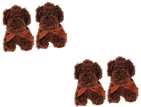 BESTonZON 4pcs Plush Sausage Dog Keychain for Boys and Girls Backpack Charms Dog Accessories for Small