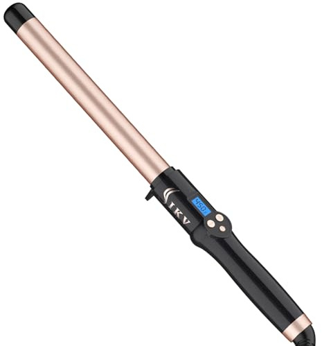 1 Inch Curling Wand Long Barrel, Dual Voltage Hair Curling Iron Wand Ceramic for Long Hair,10 Adjustable Temp