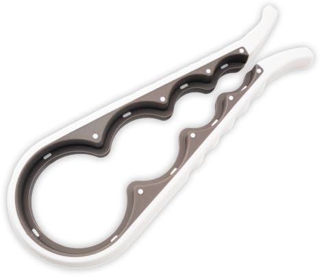 Abrebotellas universal de goma blanca – Abrelatas ergonómico antideslizante multifunción para cocina, bar y restaurante, ideal para personas mayores, mujeres, niños y personas con artritis