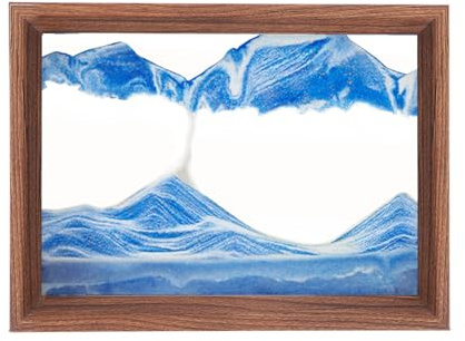 AzureLeap Images de sable à tourner 3D Sandscape l'art du sable en mer profonde Peinture de sable fluide Cadeau Sablier Décoration esthétique pour bureau, salon, bureau, adultes et enfants [Bleu de
