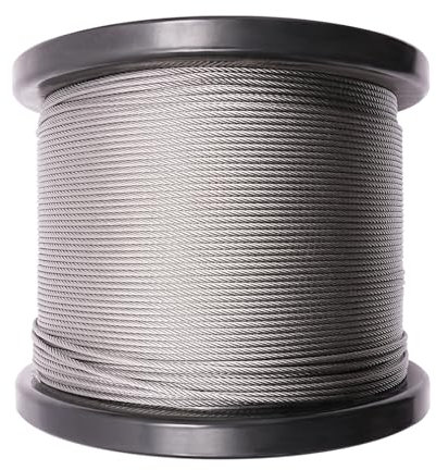 KDYVK Stainless Steel Wire Rope Cable Railing Deck Braided Cable 304 Marine Grade Wire Rope Aircraft Cable for Deck Balusters Stair(316 Stainless Steel 2000ft)