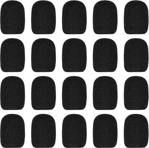 LICQIC 20 Pcs Headset Microphone Foam Cover, Mini Windscreens Sponge, Foam Microphone Windscreen for Headset or Lavalier Microphone