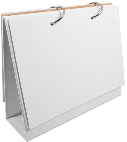 OFFSCH Diy Leerer Tischkalender Mit Abnehmbaren Innenseiten Aus Karton Stabilem Weißen Metallständer Zum Malen Planen Und Dekorieren Von Schreibtisch Und Büro Vielseitig Für Schule Und Zu