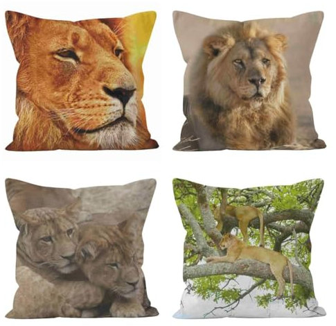 Nimvoya Lin Tapis de Souris Personnalisable Logo Tapis Souris Gamer L 50x50cm, Lion Tapis de Souris XXL Tapis Souris Tissu Décoration de Canapé de Salon 4Pcs