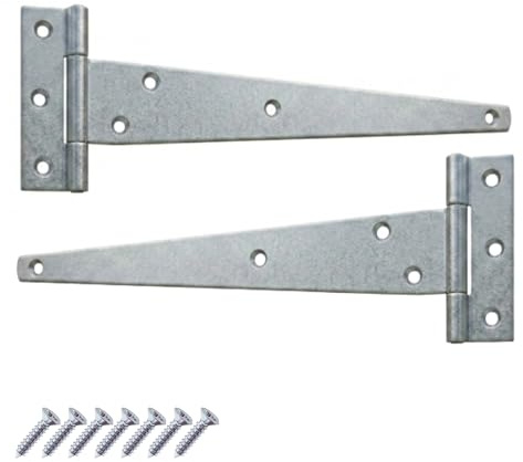 Keypak 2 Pack 300mm Outdoor T-Hinges Zinc Plated with Rustproof Coating