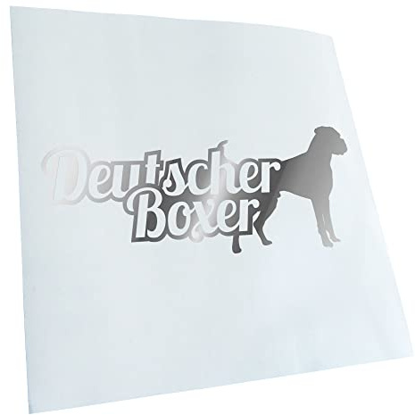 Kiwistar - Autoaufkleber - Chrom - 20x8cm Deutscher Boxer mit Name German Aufkleber für Auto, Laptop, Fahrrad, LKW, Motorrad Mehrfarbig JDM Decal Racing