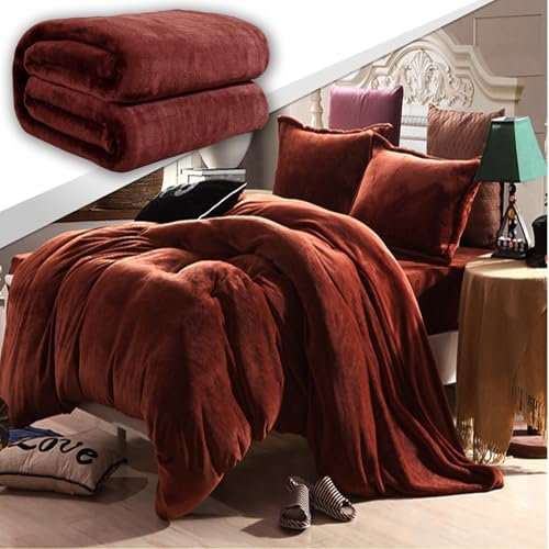 GAIFNAG Kuscheldecke Decke Sofa Strickdecke 160 x 160 cm Verschiedenen Größen Und Farben Erhältlich Fleecedecke, Warme Sofa Decke für Frauen, Männer, Haustier, Familie, Braun