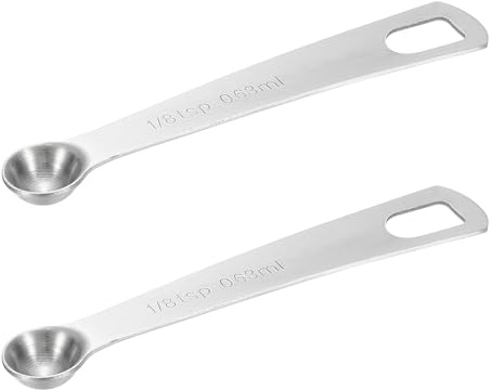 PATIKIL 2pcs 0.63ml Tablespoon Measuring Spoon, 1/8 Tbsp Measuring Spoon Stainless Steel Individual Measure Scooper Only for Ground Coffee Loose Tea Powder