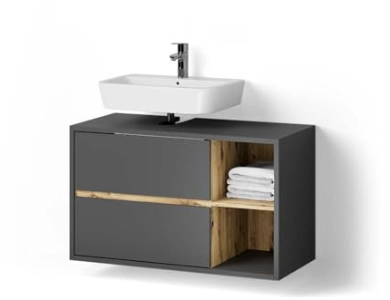 Livinity Mueble bajo Lavabo Vomano, Antracita, 100 x 60 cm