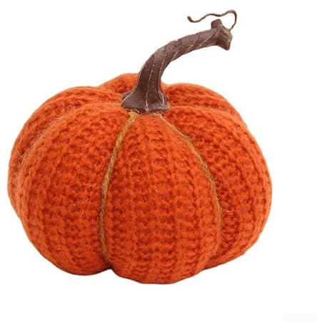 Centrotavola decorativo in tessuto lavorato a maglia con zucche riempite in cotone PP per Halloween e festival autunnali (1 media)