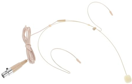 Garneck Microfono da Guida a Testa, Omnidirezionale, Doppio Gancio Auricolare, Suono Chiaro, Spina a 3 Pin, per Conferenze e Tour