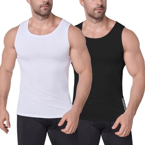 Canottiera Uomo Traspirante Mesh con Tecnologia Asciugatura Rapida Maglia Sportiva Compressiva Senza Maniche per Corsa, Fitness ed Escursioni Ventilato per Attività Compression Sleeveless Shirt