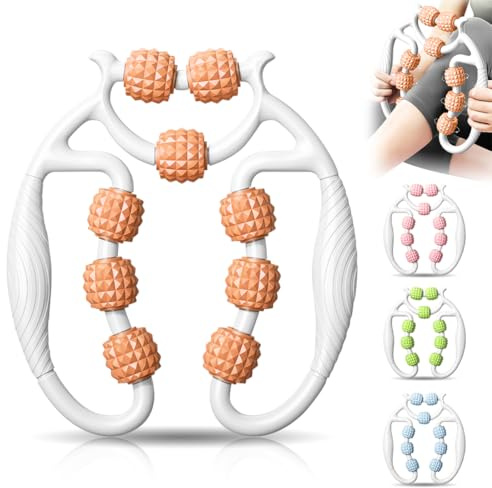 Yuragim Massage-Roller, Massageroller, Massageroller Beine, Beinmassagegerät Cellulite Deep Tissue Massage Arm, Massagerolle Mit Griff Bein, Massagerolle (Orange)
