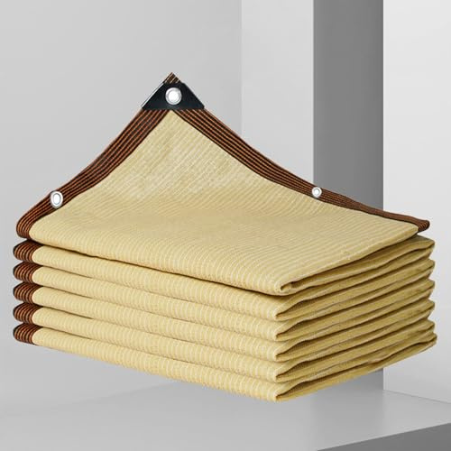 KSQP Telo Ombreggiante Impermeabile 4x4 Vela Rete Ombreggiante con Occhielli 4x5m Telo Ombreggiante Serra Parasole 90% Anti-UV Occhielli Traspirante Raffreddamento Reti Giardino,beige-3x4m