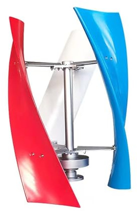 Generatore eolico, Generatore eolico ad asse verticale a basso numero di giri 12v 24v con robuste pale in lega alluminio,per uso marino/domestico/ibrido(100w)