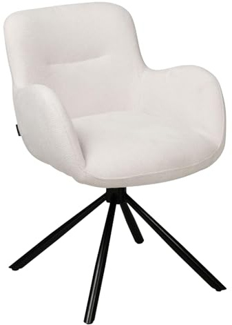 exitodesign Drehstuhl Esszimmer Marko 62x61x83 cm - Esszimmerstühle Gesteppt 180° Drehbar Bürostuhl Stuhl - für Esszimmer Küche Wohnzimmer Salon Schreibtisch (Ecru)
