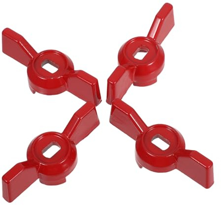 IWOWHERO Maniglia Farfalla Rosso per Valvola Sfera 4 Pezzi Design di Controllo Avanzato in Lega di Alluminio Sostituzione Valvola e Installazione Facile per Rubinetto Esterno da Giardino