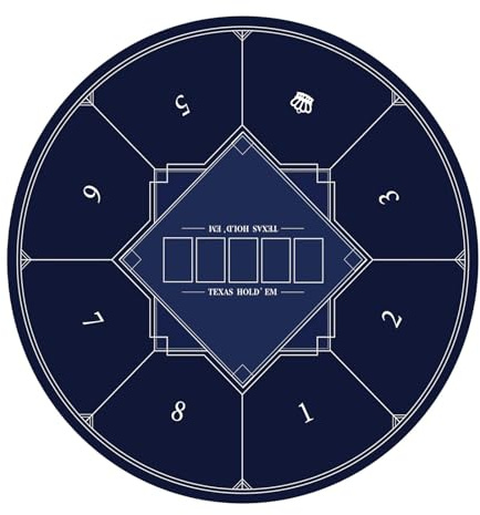 Tavolo da poker portatile, Tappetino da poker Texas Hold'em 8 giocatori Tavolo rotondo pieghevole Piano multicolore Dimensioni multiple(Blu,S)