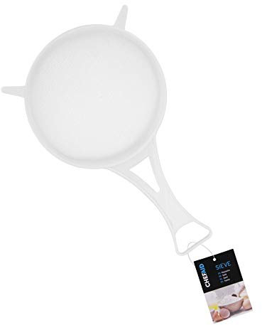 Chef Aid Großes Nylon-Sieb, 22 cm, Weißer Kunststoff - Perfekt zum Abtropfen, Filtern & Waschen von Gemüse, Obst, Salat usw. - BPA-frei, Spülmaschinenfest