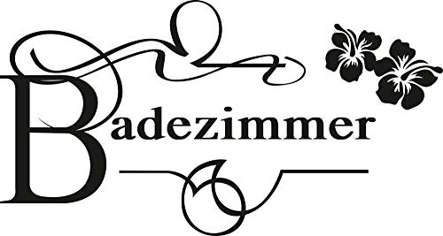 A661 Tür-/Wandtattoo Badezimmer 50cm x 27cm schwarz (erhältlich in 40 Farben und 2 Größen)