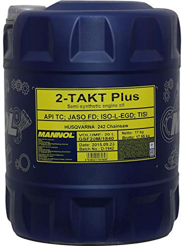 MANNOL MN7204-20 Kunststoff 2-Takt Plus API TC, 20L Volumen Rot