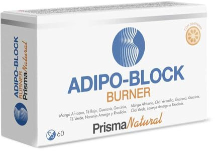 Prisma Natural - Adipo Block Burner | Complemento alimencio a base de ingredientes naturales | Mango africano | Té rojo | Guaraná | Energía | Formato 60 capsulas