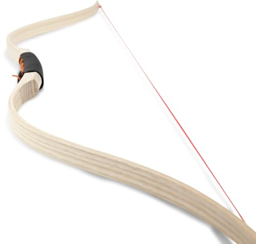 BestSaller 1262 Hunnen-Bogen aus Holz mit Echtleder-Griff für Kinder, ca. 120 cm, ohne Pfeile, Natur
