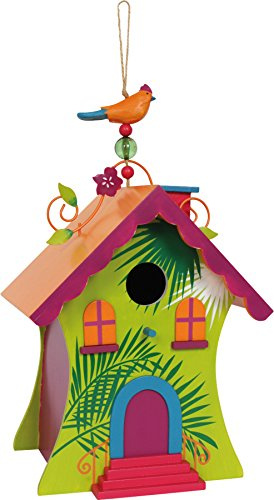 small foot Vogelhaus Hawaii aus Holz, stabil und wetterfest, Gartendeko mit Aufhängeschnur, 6365