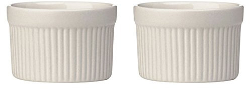 Kabalo Souffle Dessert, Pudding, Snack, Muffin, Cupcake & Crème Brulee Bowl Set Of 2 Beige Kitchen Ceramic Ramekin Dish