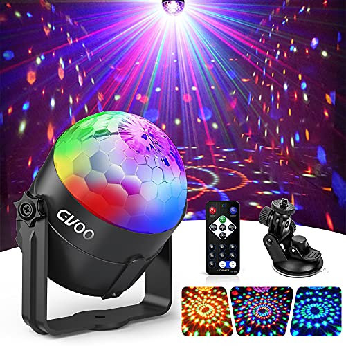 Gvoo Lampe de Scène, 360° Rotative Boule Disco Jeux de Lumière 5W Ampoules LED 7 RGB à Commande Sonore Mini Projecteur Boule à Facette Eclairage pour Fête Soirée DJ Disco Bar Club Noël