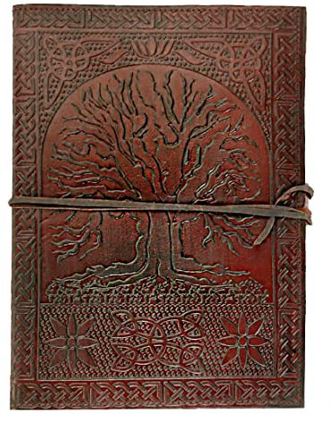 HG-LTHR 18 cm Libreta Notas Cuaderno Hojas Diario Album Hecho a Mano con Cubierta de Cuero Arbol De la Vida Celta Vintage
