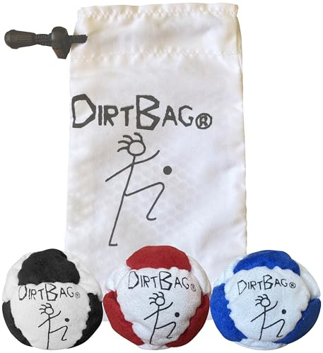 Dirtbag Classic Footbag Hacky Sack 3 Pack con sacchetto - bianco Combo w/sacchetto bianco
