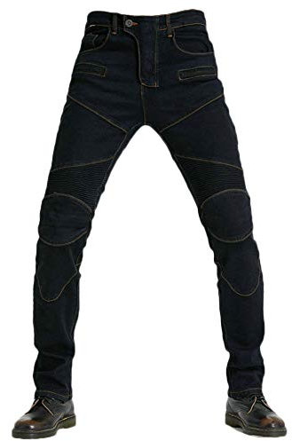 YOUCAI Sportliche Motorrad Hose mit Protektoren Motorradhose Motorradjeans Biker Fahrrad Riding Schutzhose 4 X Schutz Ausrüstung,Schwarz,XL