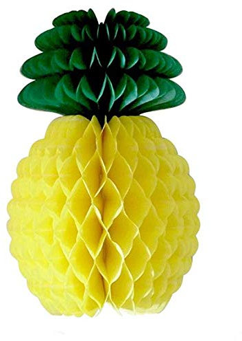 ANCLLO 5 Pcs Pineapple Paper Honeycomb Balls Fruit Decoration Paper Balls Tropicl Summer Party Paper Table Centerpieces Decorations