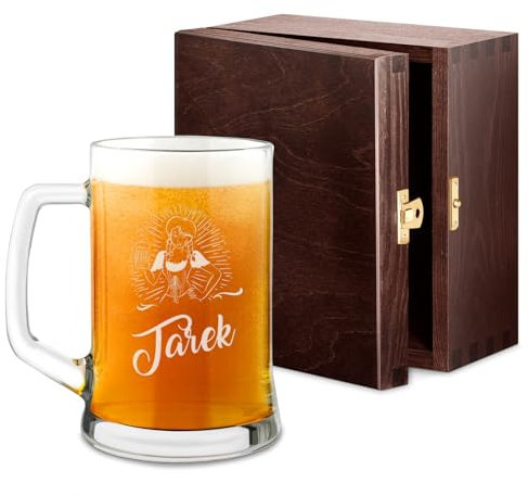 Maverton Bierkrug mit Gravur - Personalisierte Geschenke Männer - 500 ml - Geburtstagsgeschenk für Herren Bierglas Papa - Geschenkidee für Bierfreunde - Weihnachtsgeschenke - Vorname